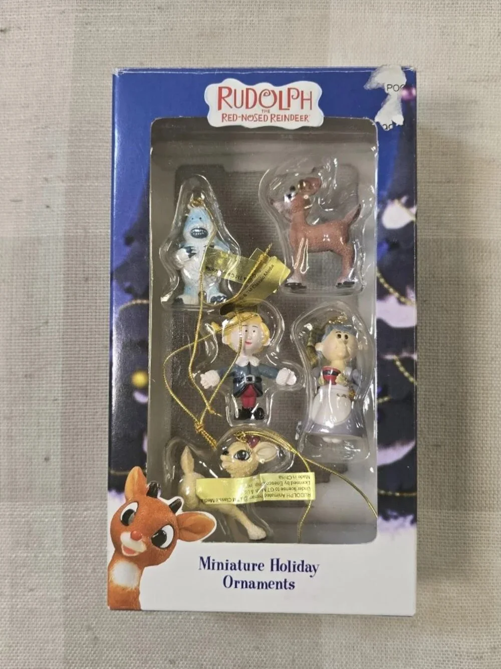 Enesco Rudolph Mini Miniature Christmas Ornaments Lot ~ 3 Sets w/ Box ~ 15 Total